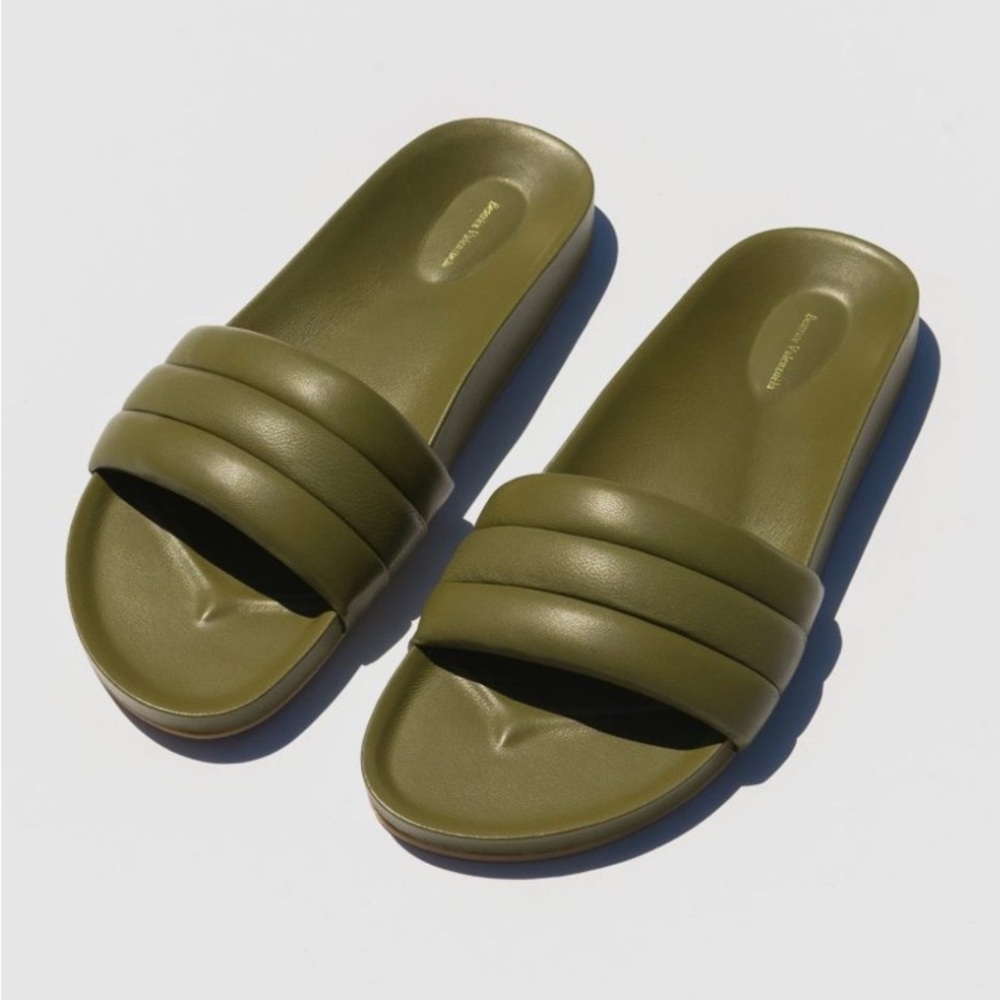 Olive Green Slide Sandals